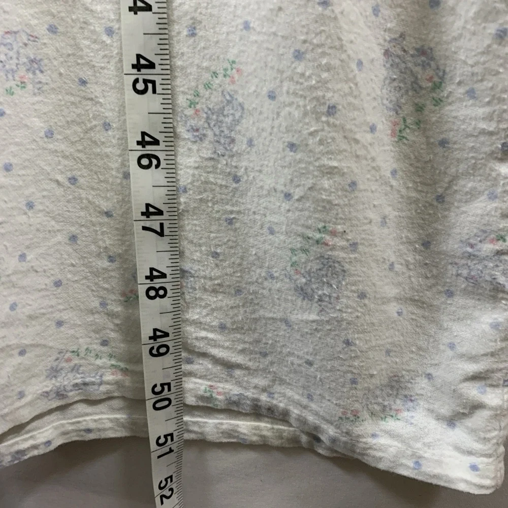 VTG Lanz of Salzburg Flannel Sheep Nightgown Size M Prairie Cottage Lace Trim
